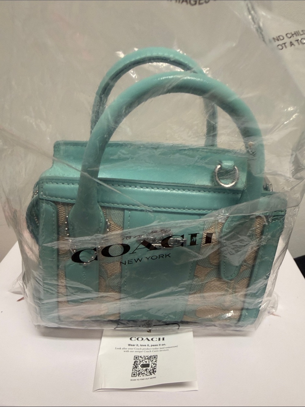 Coach Mint Green Signature Mini Satchel brand new - Picture 8 of 8